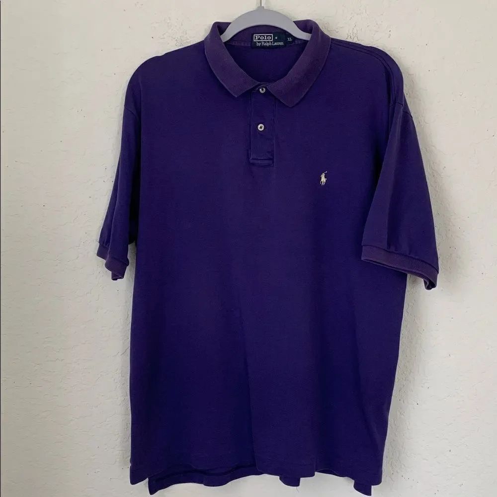 Polo by Ralph Lauren Men's Cotton Polo Shirt in Deep Purple Size XL